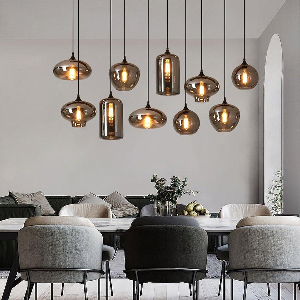 June Minimalist Bottle Glass Pendant Light Smoke Gray | Fioriscas