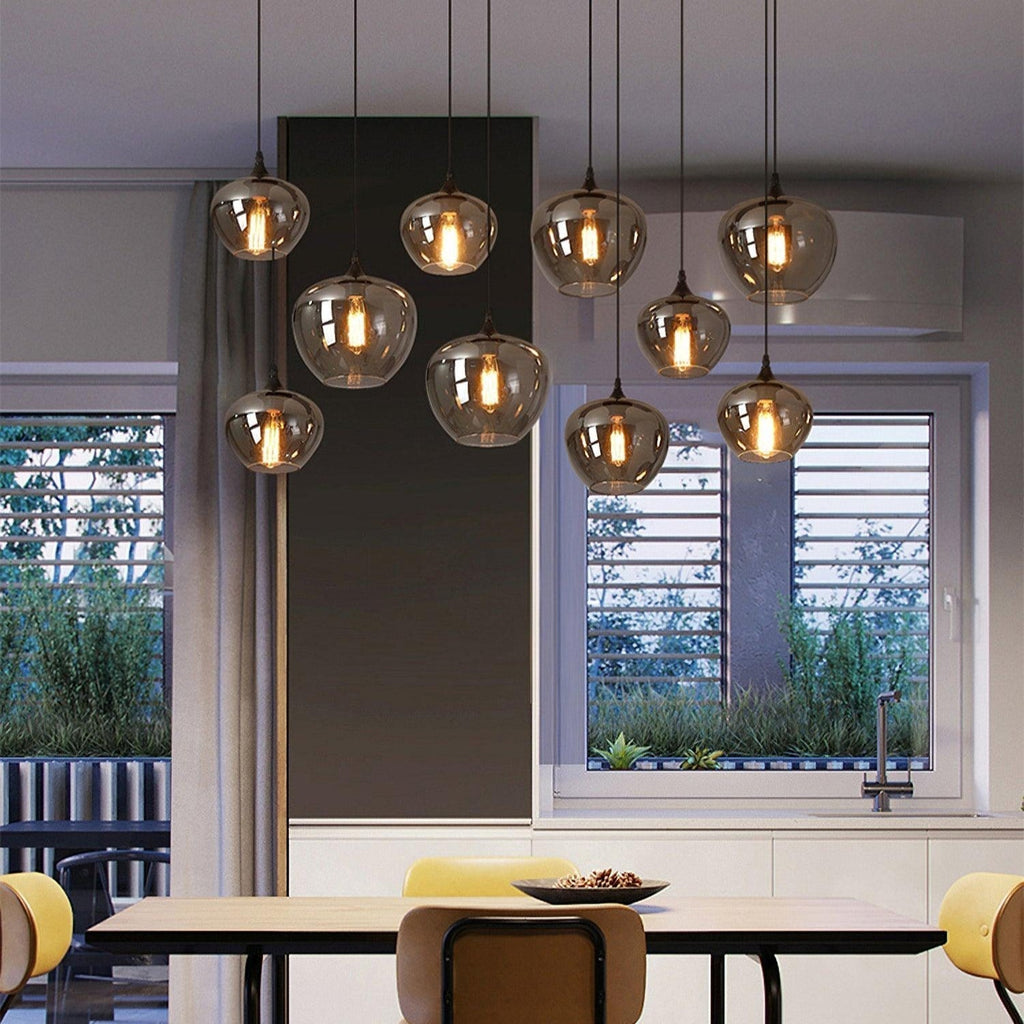 June Minimalist Bottle Glass Pendant Light Smoke Gray | Fioriscas
