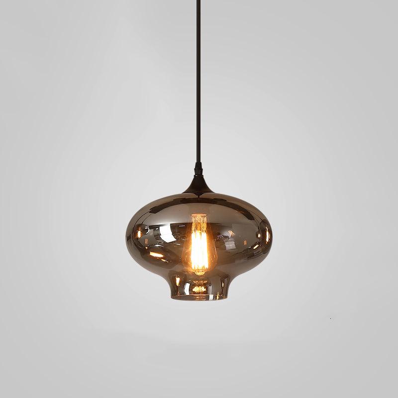June Minimalist Bottle Glass Pendant Light Smoke Gray | Fioriscas