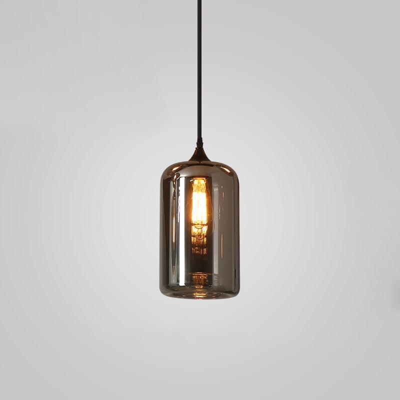 June Minimalist Bottle Glass Pendant Light Smoke Gray | Fioriscas