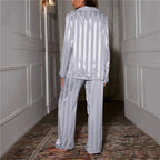 Ensemble de pyjama en soie pour femmes, haut de nuit à manches longues et pantalon NovaSilk