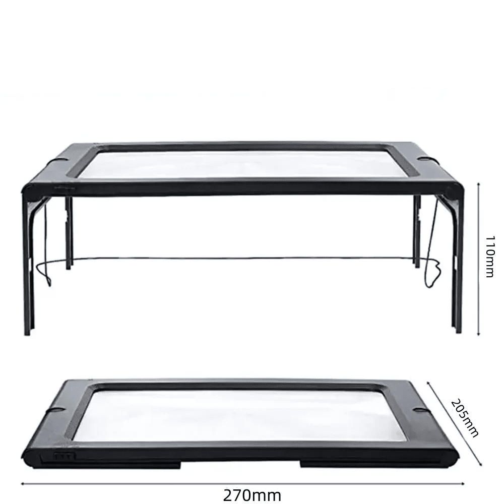 Skládací 3x stolní lupa s LED osvětlením pro čtení bez použití rukou - Fioriscas