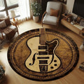 Tapete redondo de flanela para guitarra, antiderrapante e lavável à máquina para quarto infantil - Fioriscas