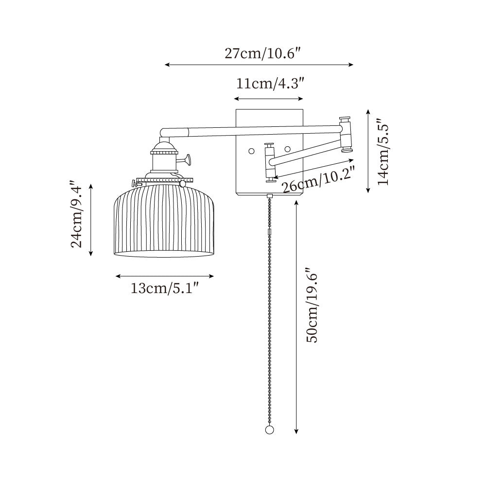 Artistic Walnut Brass Wall Sconce Adjustable Arm Vintage | Fioriscas