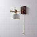 Artistic Walnut Brass Wall Sconce Adjustable Arm Vintage | Fioriscas