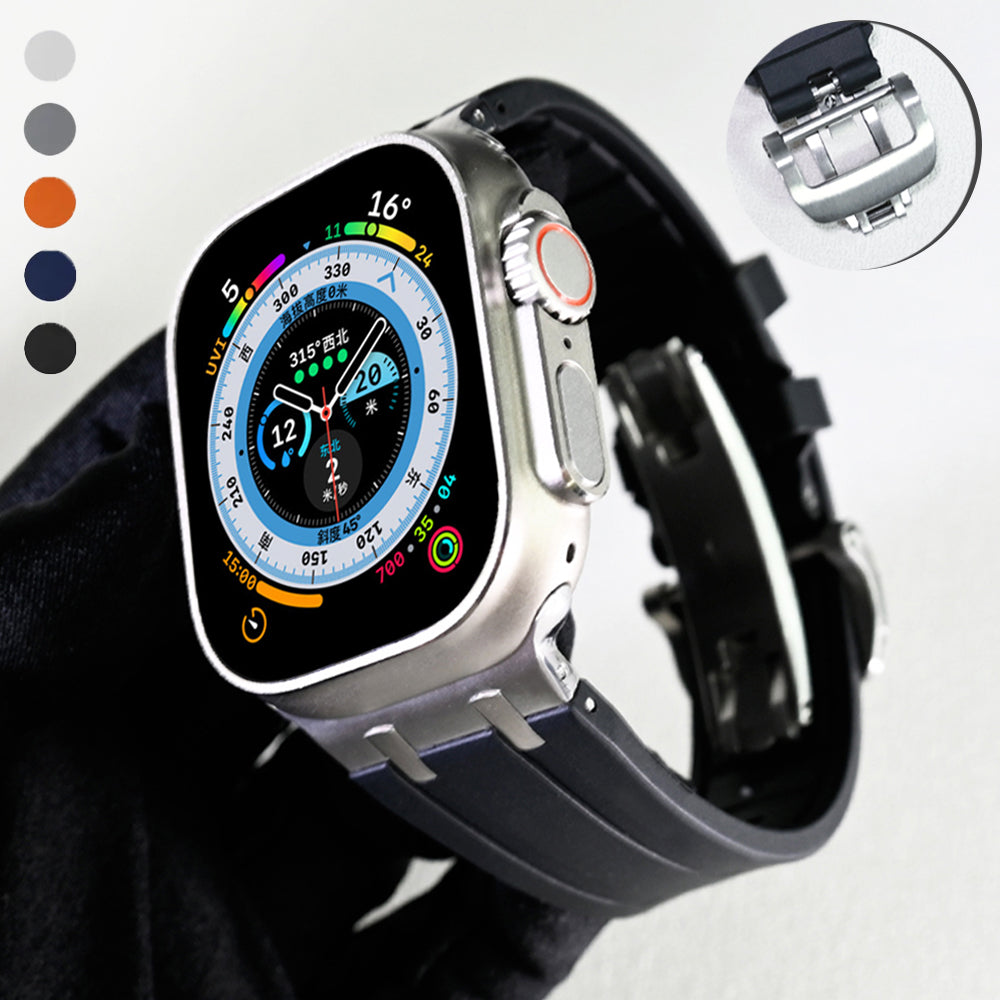 Novara Silikon-Armband für die Apple Watch mit Titan-Adapter und Schmetterlingsverschluss