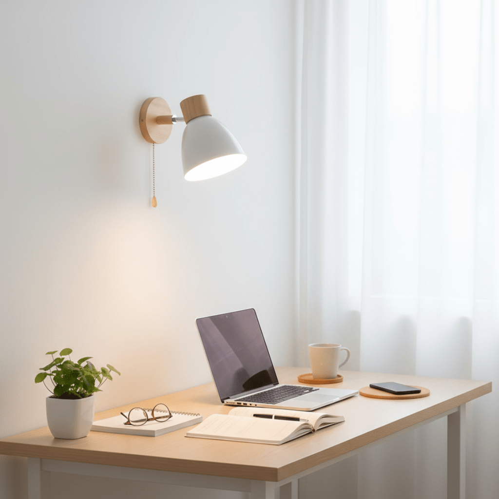 Lampe murale moderne en bois de style nordique - Fioriscas