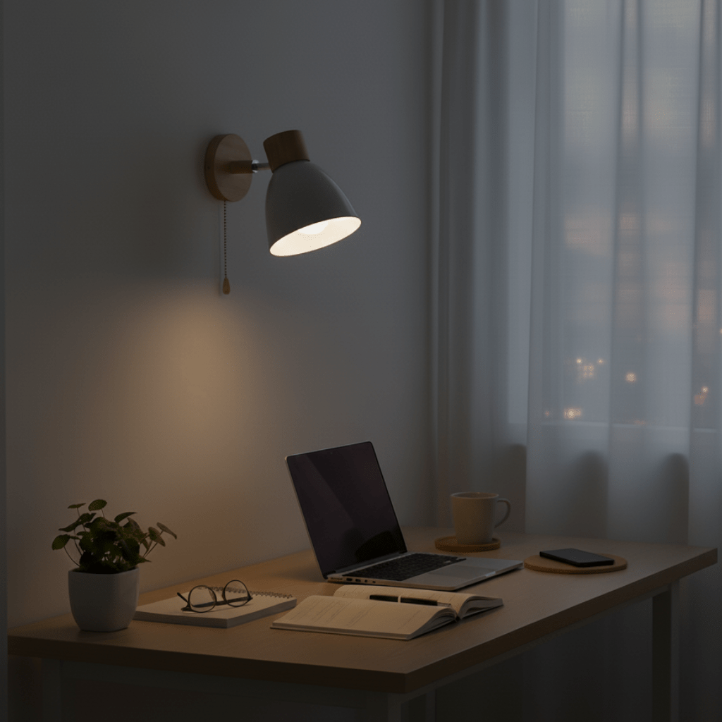 Lampe murale moderne en bois de style nordique - Fioriscas