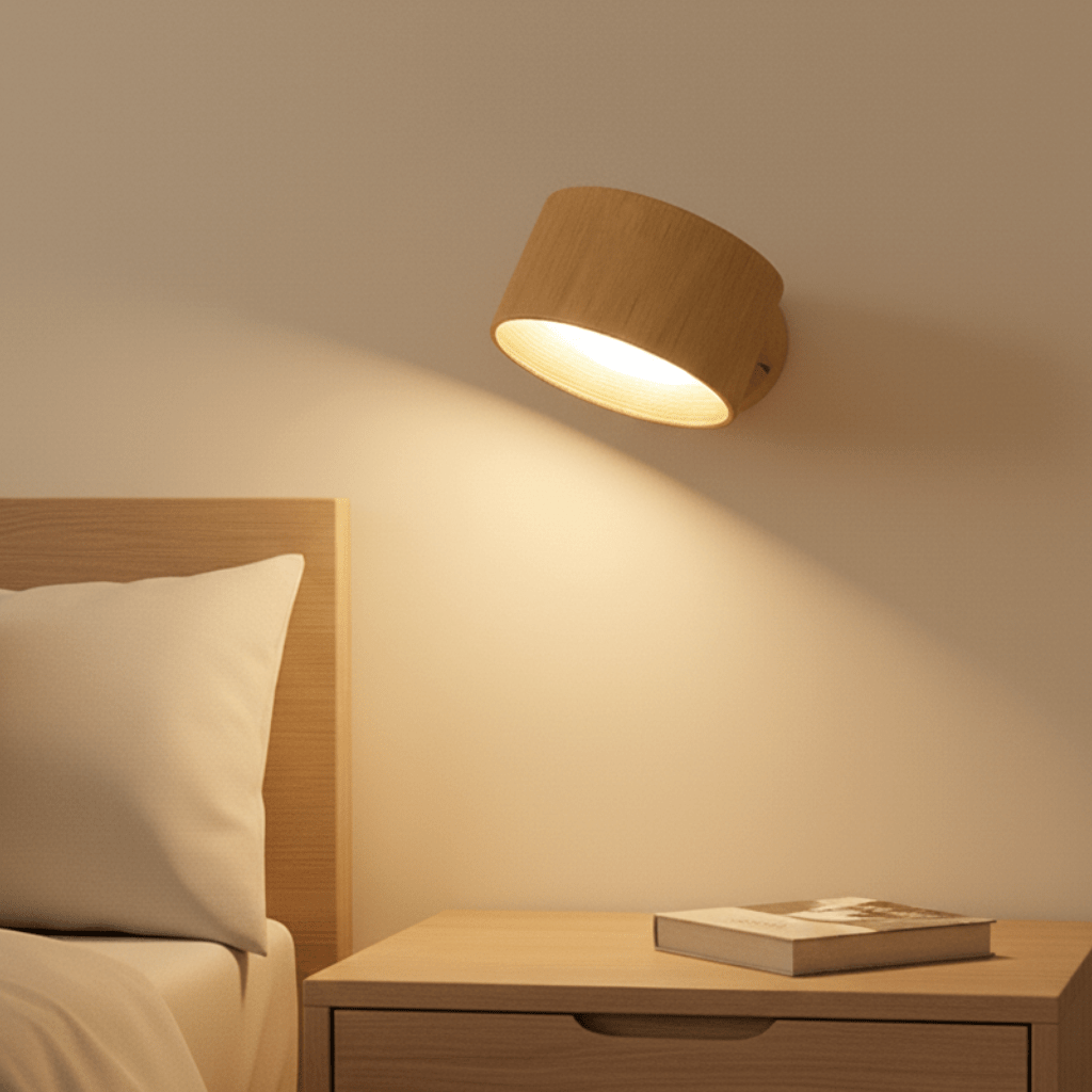 Applique da parete LED senza fili, stile nordico, ricaricabile, con dimmer a telecomando
