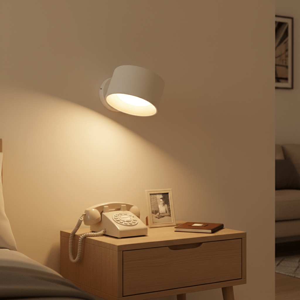 Applique da parete LED senza fili, stile nordico, ricaricabile, con dimmer a telecomando