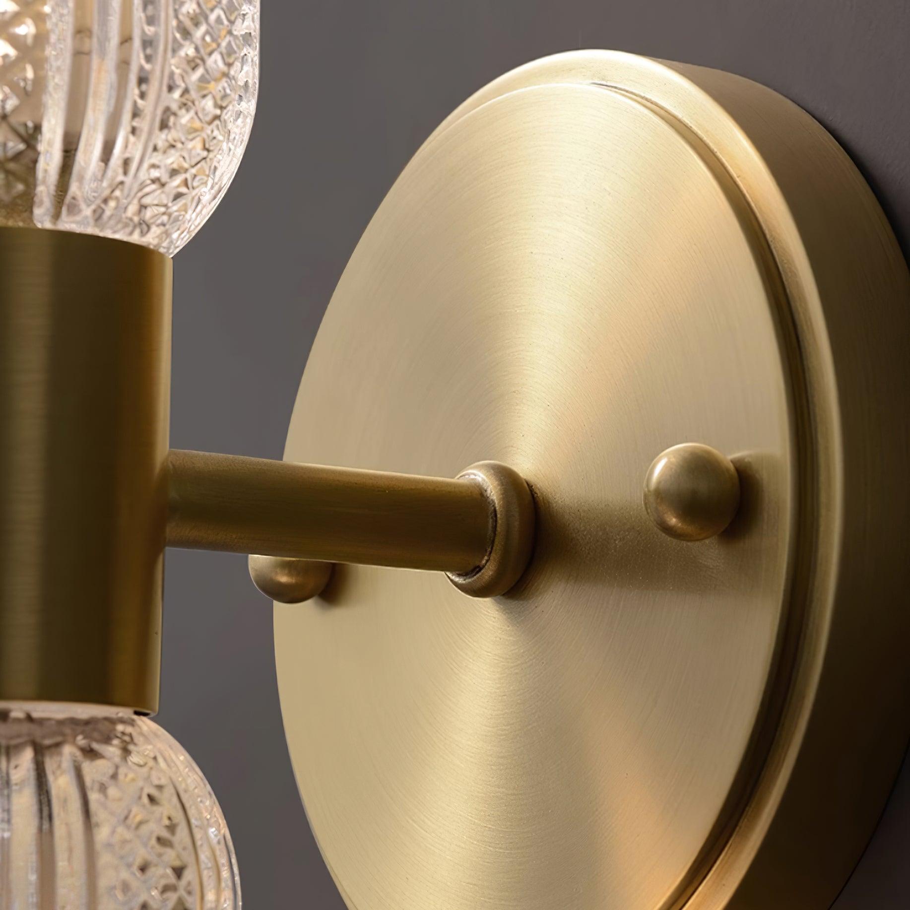 Evania Brass and Textured Glass Double Light Wall Sconce | Fioriscas