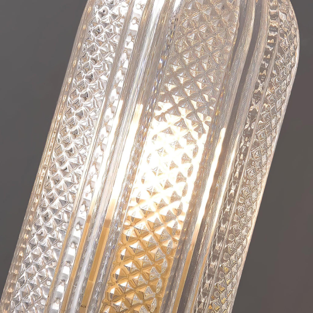 Evania Brass and Textured Glass Double Light Wall Sconce | Fioriscas