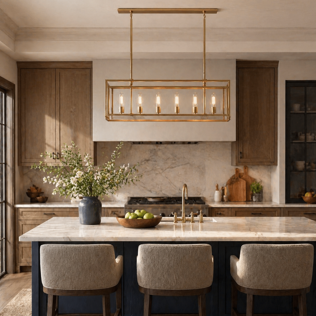 AeroLumen Linear Modern Lantern Chandelier With Floating Glass Panels