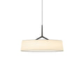Pendant Light White Fabric Drum Black | Fioriscas