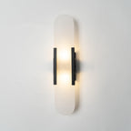 Candeeiro de parede em alabastro natural, luz quente, acabamento em latão ou cobre
