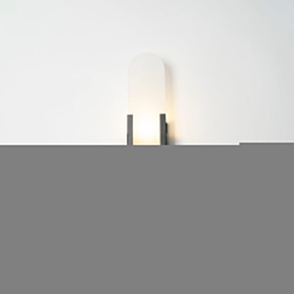 Candeeiro de parede em alabastro natural, luz quente, acabamento em latão ou cobre
