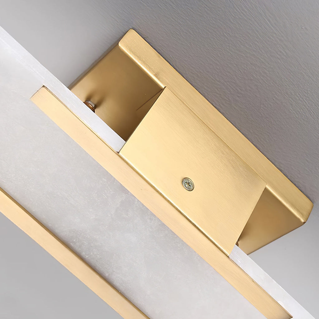 Candeeiro de parede em alabastro natural, luz quente, acabamento em latão ou cobre