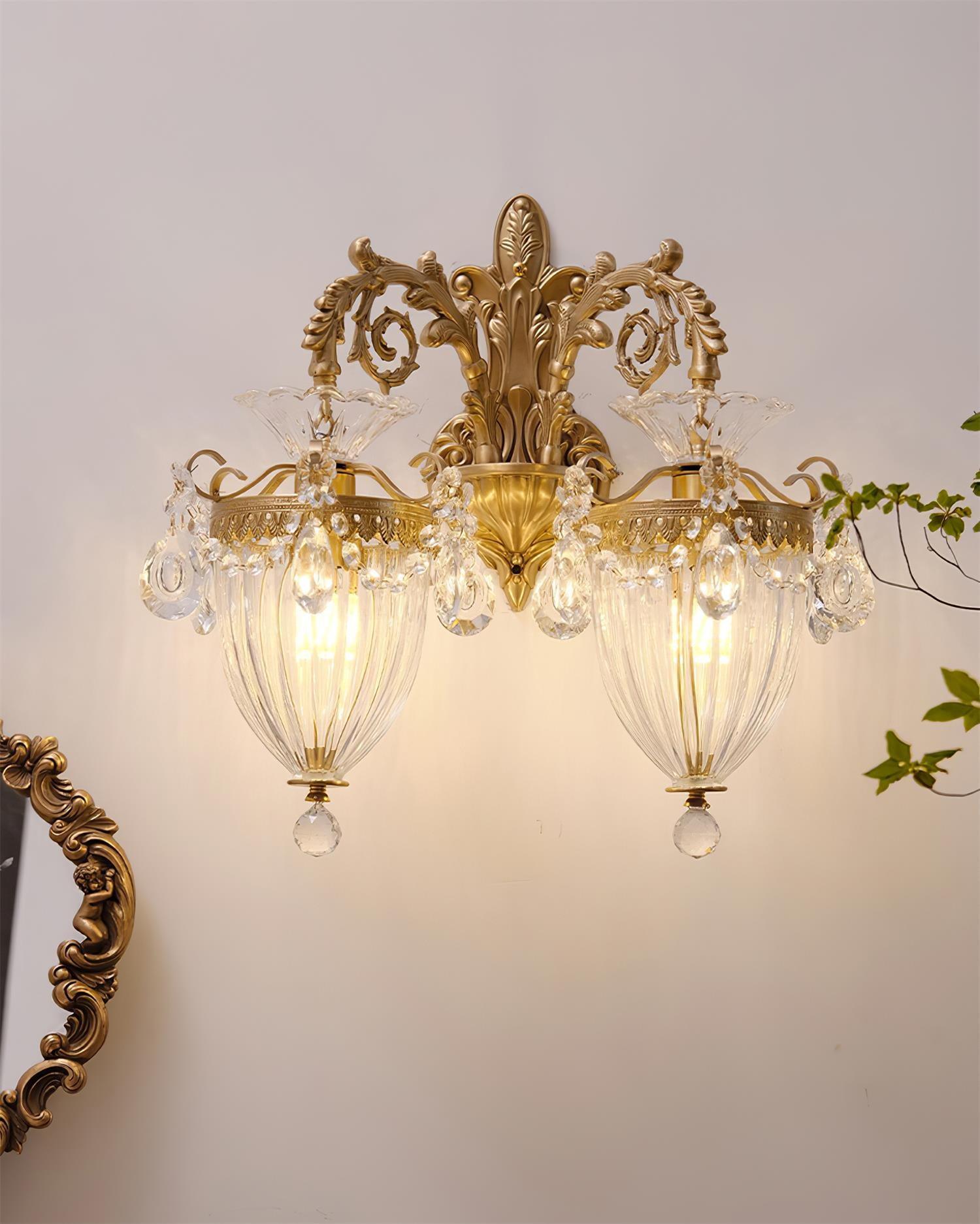 Elosia Gold Double Wall Lamp | Fioriscas