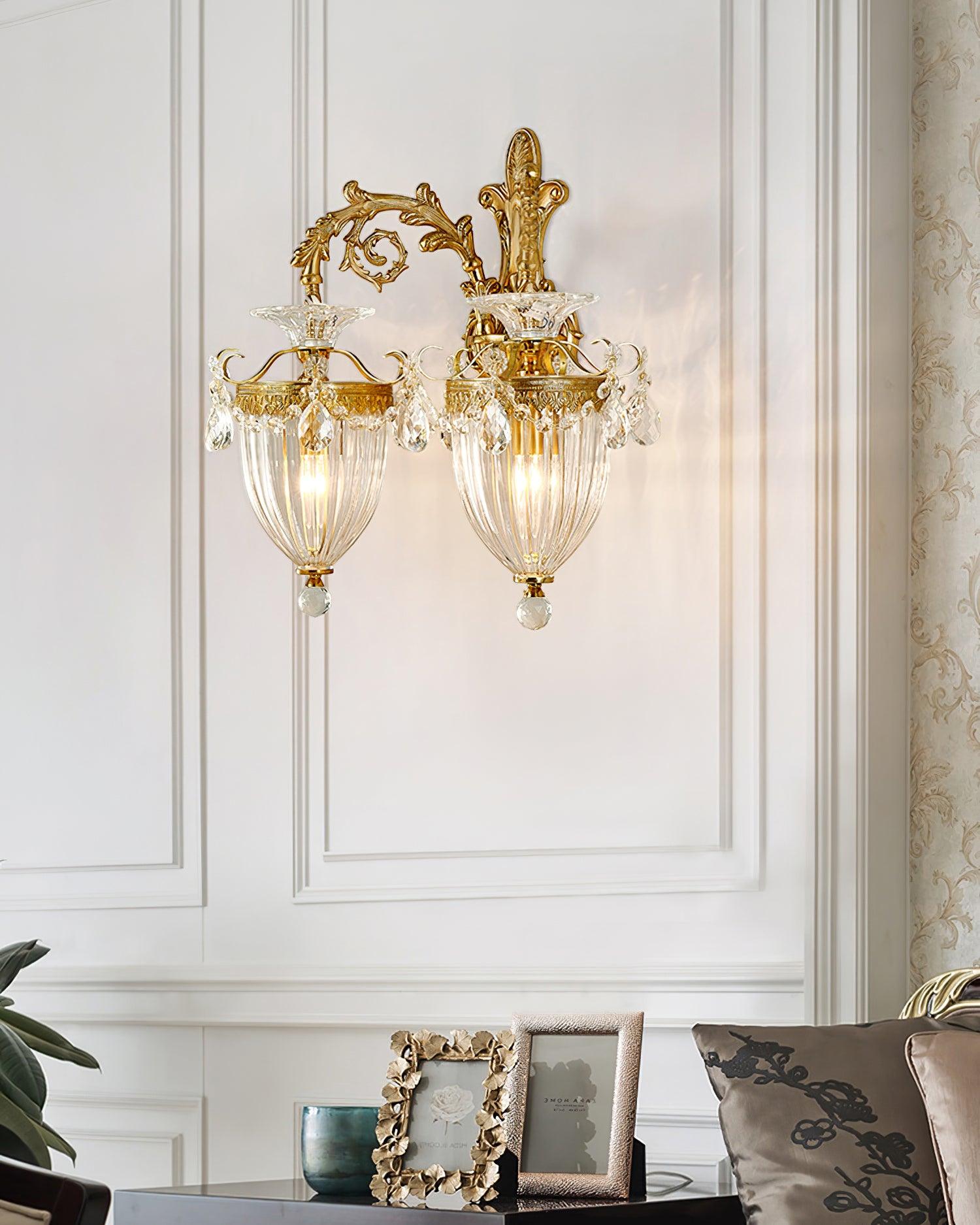 Elosia Gold Double Wall Lamp | Fioriscas