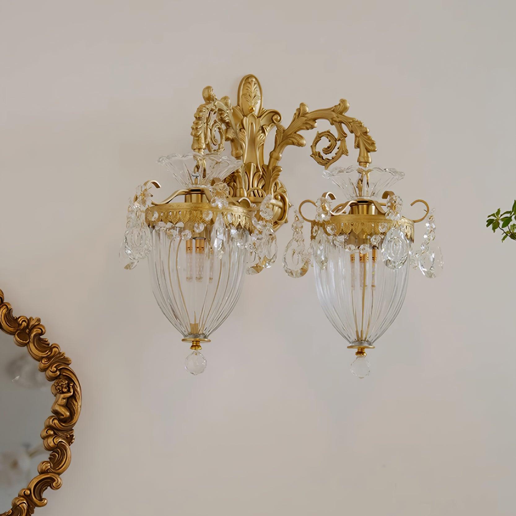 Elosia Gold Double Wall Lamp | Fioriscas