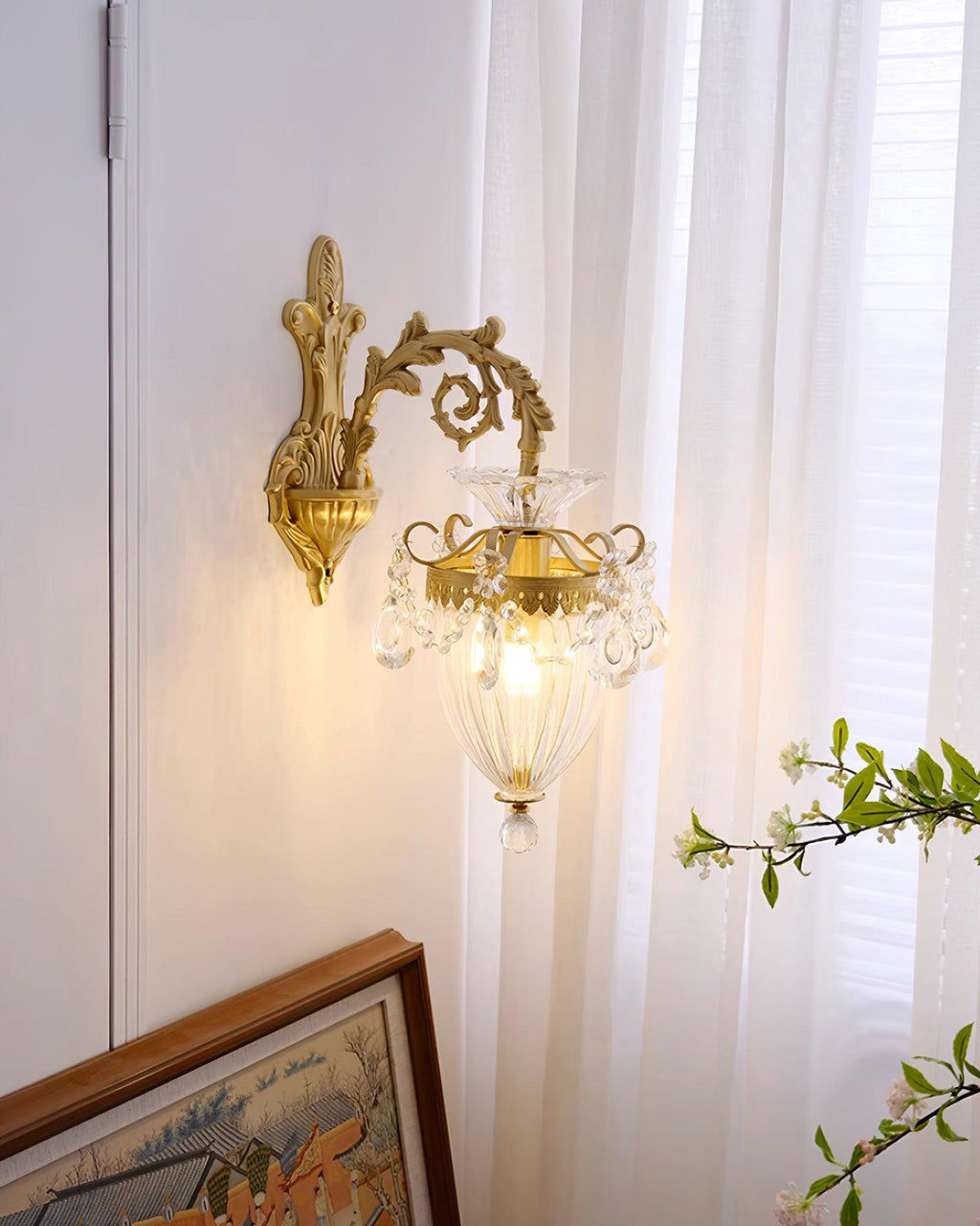 Elosia Gold Double Wall Lamp | Fioriscas