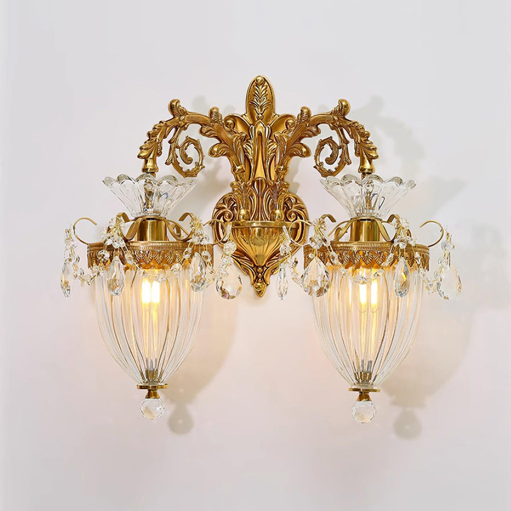 Elosia Gold Double Wall Lamp | Fioriscas