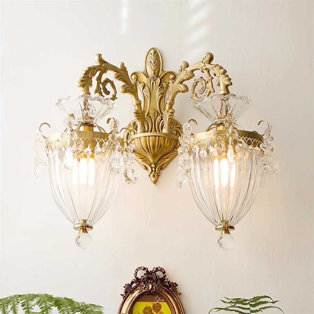 Elosia Gold Double Wall Lamp | Fioriscas