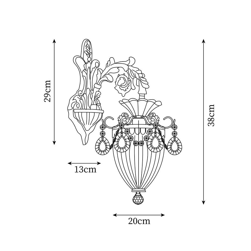 Elosia Gold Double Wall Lamp | Fioriscas