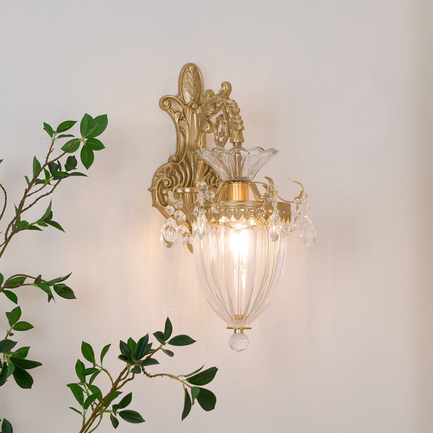 Elosia Gold Double Wall Lamp | Fioriscas