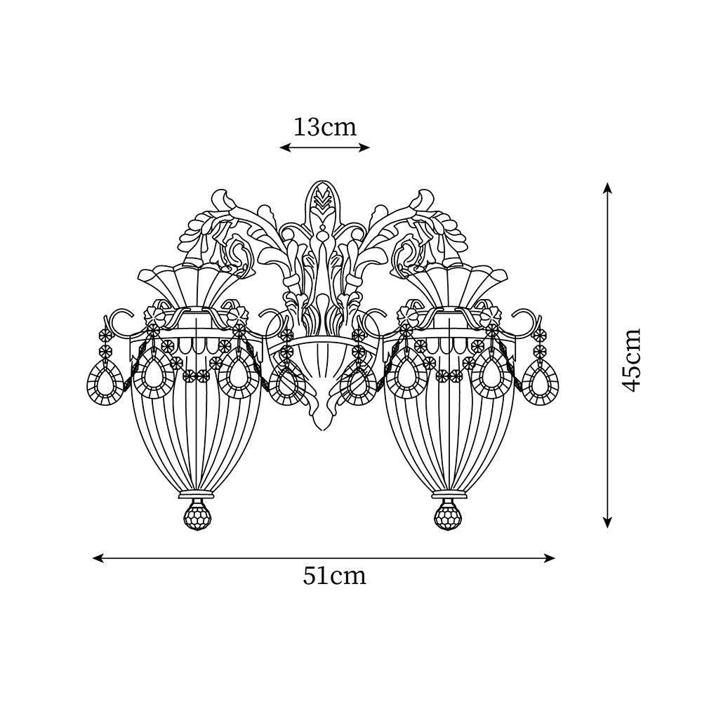 Elosia Gold Double Wall Lamp | Fioriscas