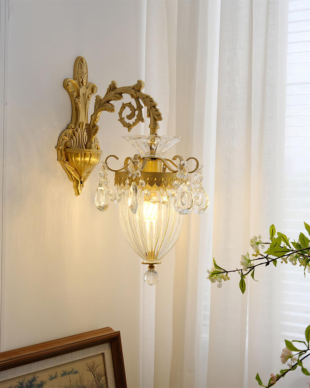 Elosia Gold Double Wall Lamp | Fioriscas