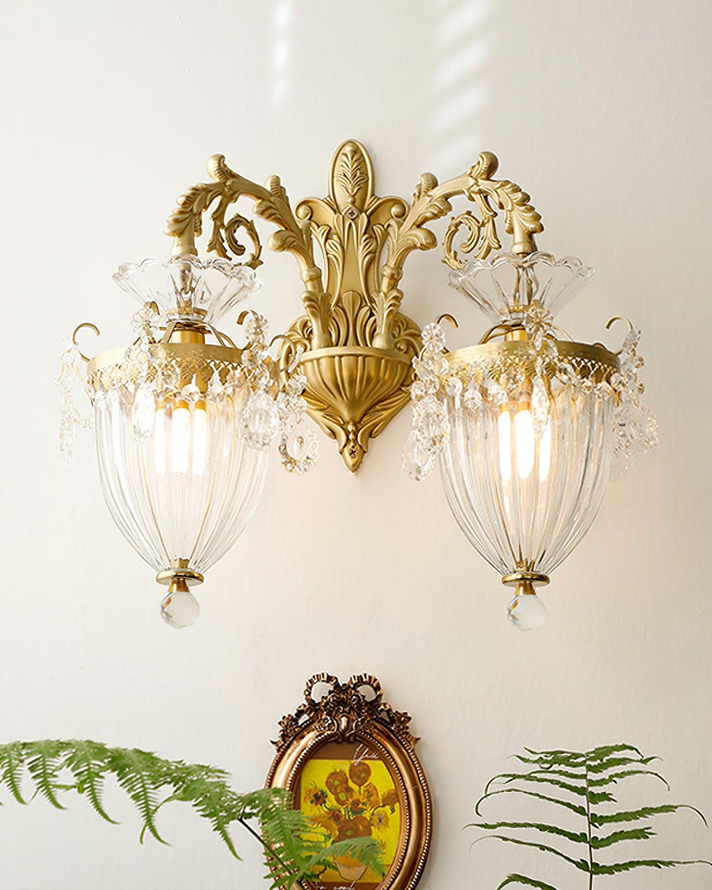 Elosia Gold Double Wall Lamp | Fioriscas