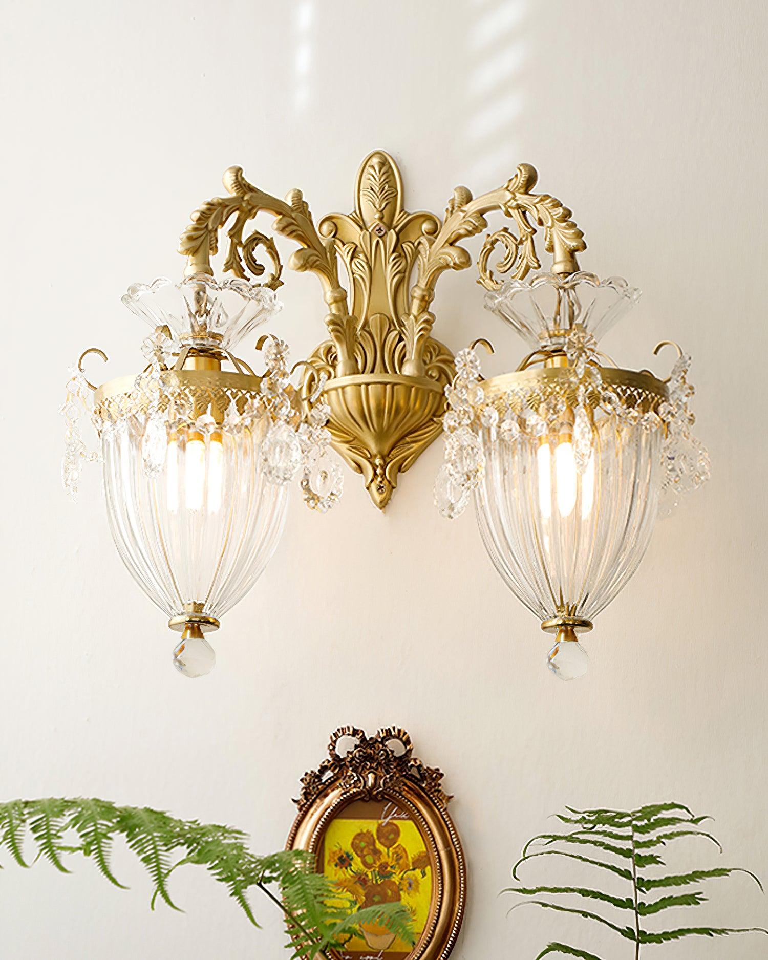 Elosia Gold Double Wall Lamp | Fioriscas