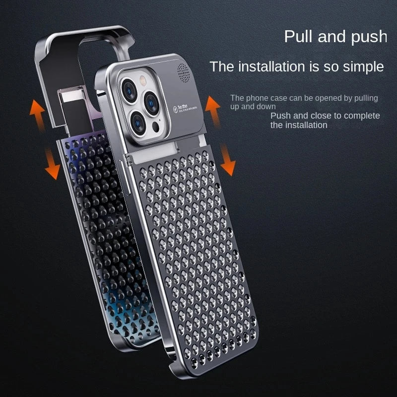 Carcasă pentru iPhone Averon din aluminiu și titan, carcasă metalică ultra-subțire fără margini