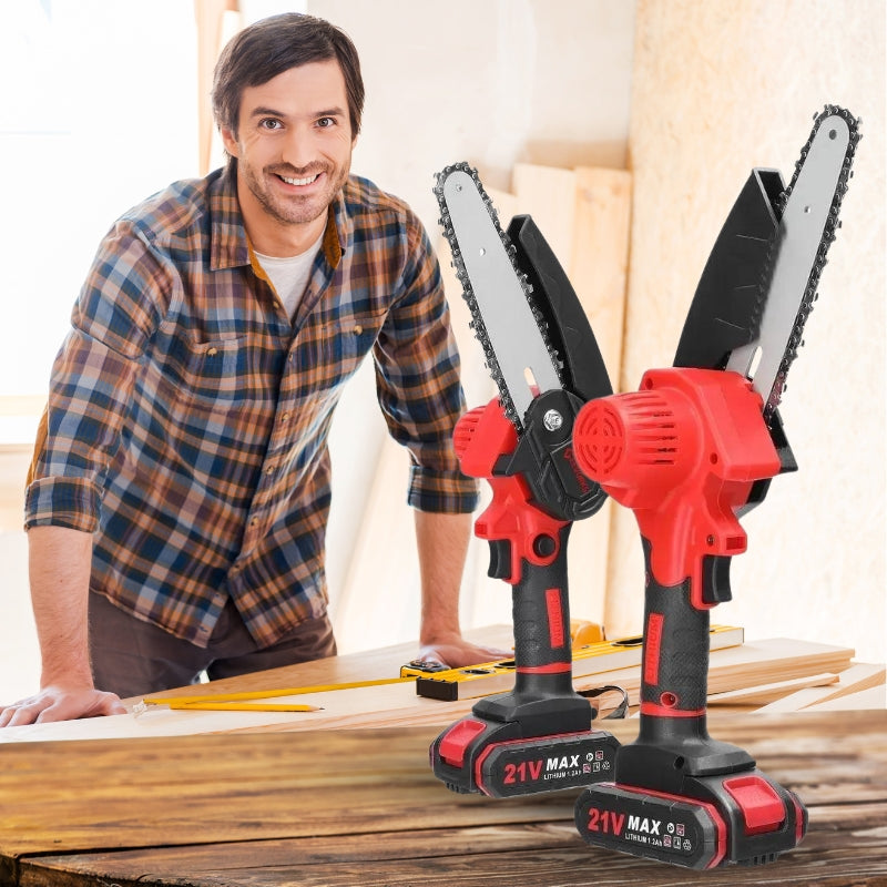 Cordless Pruning Chainsaw, 6-Inch Compact One-Hand Yard Tool