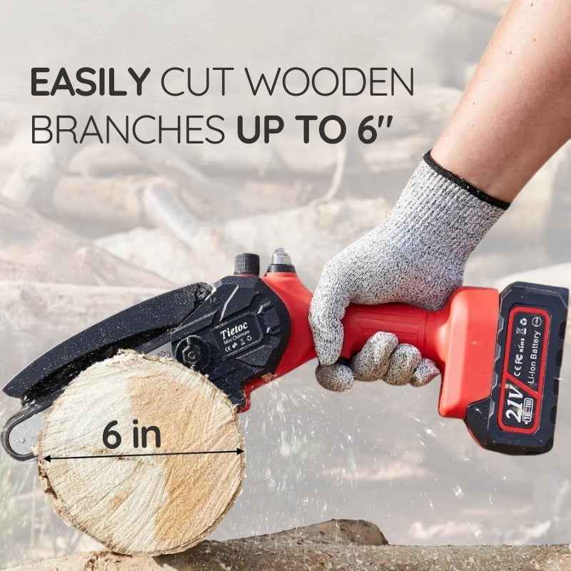 Cordless Pruning Chainsaw, 6-Inch Compact One-Hand Yard Tool