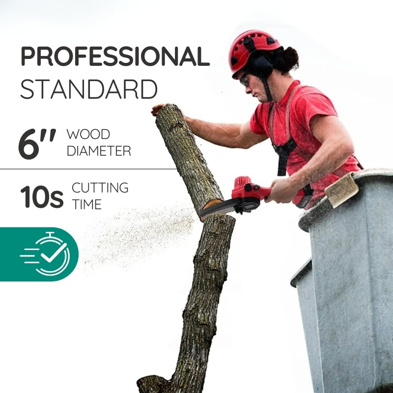 Cordless Pruning Chainsaw, 6-Inch Compact One-Hand Yard Tool