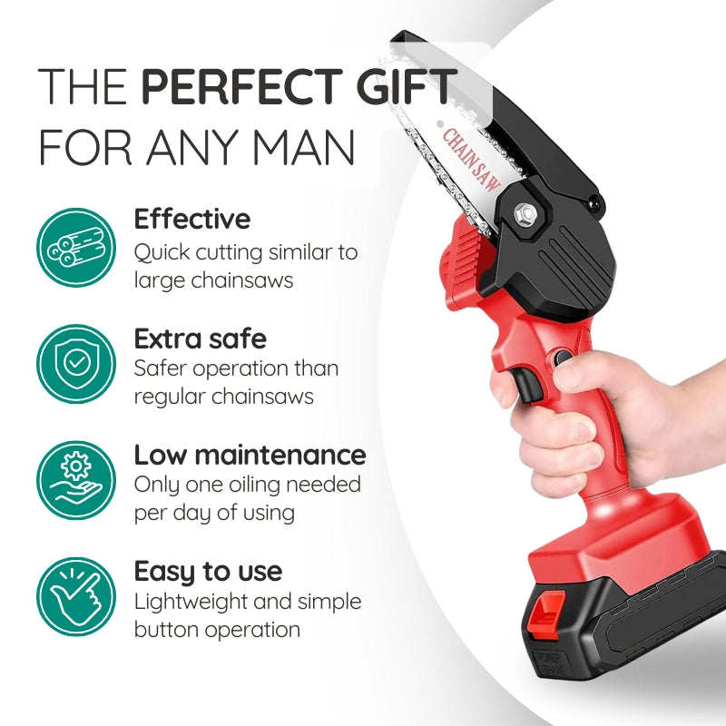 Cordless Pruning Chainsaw, 6-Inch Compact One-Hand Yard Tool