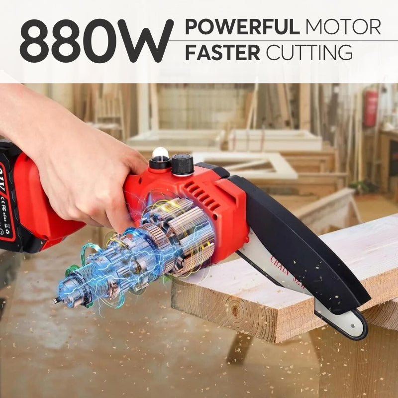 Cordless Pruning Chainsaw, 6-Inch Compact One-Hand Yard Tool