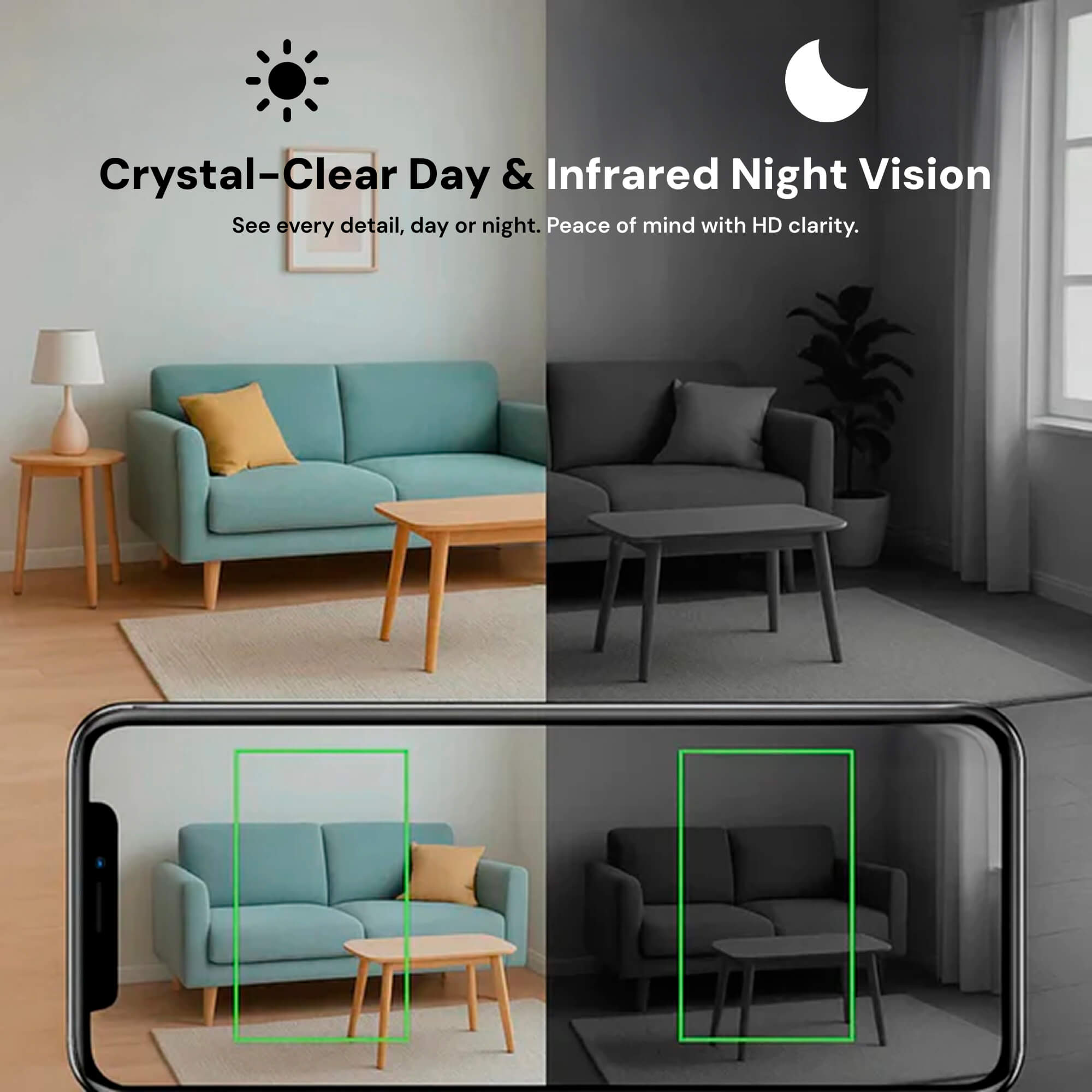 Mini trådløst babykamera, NexaGuard 1080p med lydoptagelse