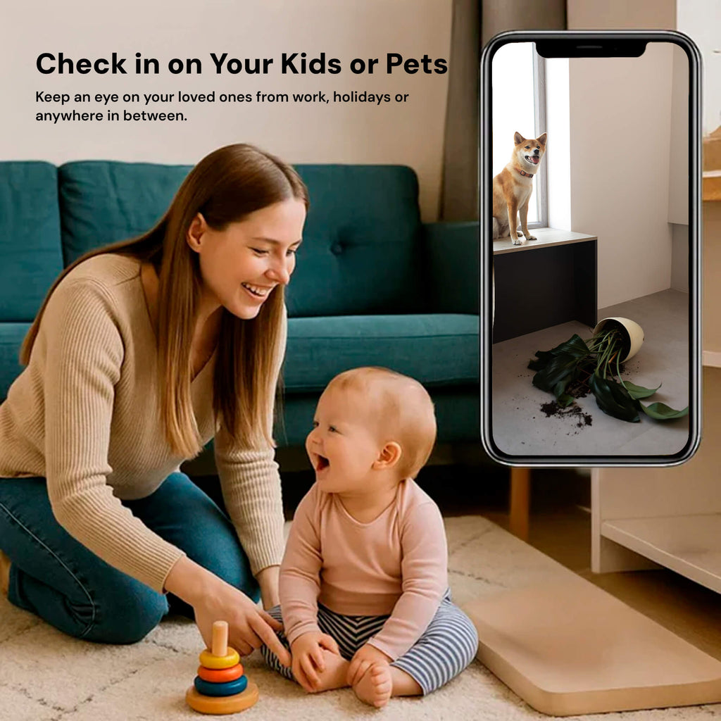 Mini trådløst babykamera, NexaGuard 1080p med lydoptagelse