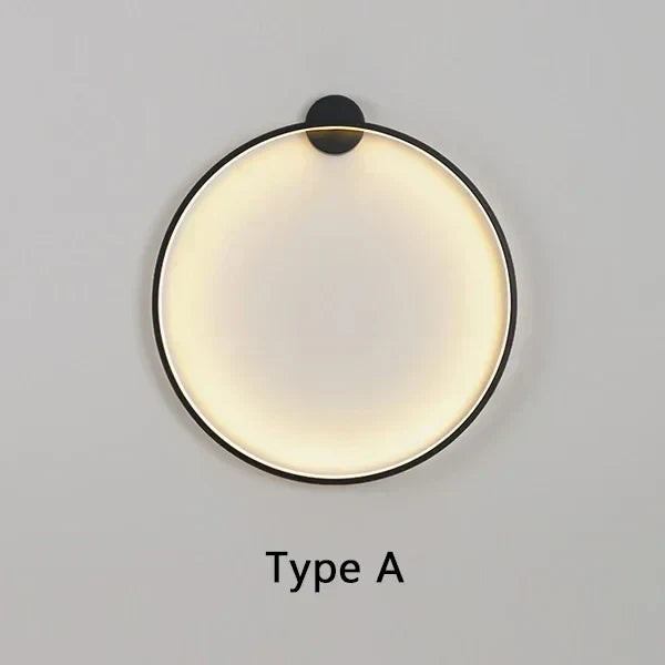 Rund vägglampa med minimalistisk design för moderna interiörer