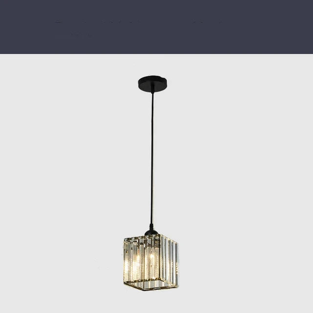 Luminora K9 Crystal Pendant Light, Round or Square Frame