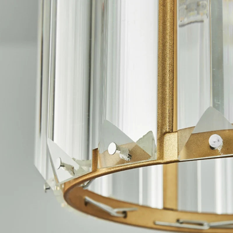 Luminora K9 Crystal Pendant Light, Round or Square Frame