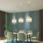 Luminora K9 Crystal Pendant Light, Round or Square Frame