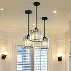 Luminora K9 Crystal Pendant Light, Round or Square Frame
