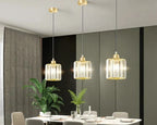 Luminora K9 Crystal Pendant Light, Round or Square Frame