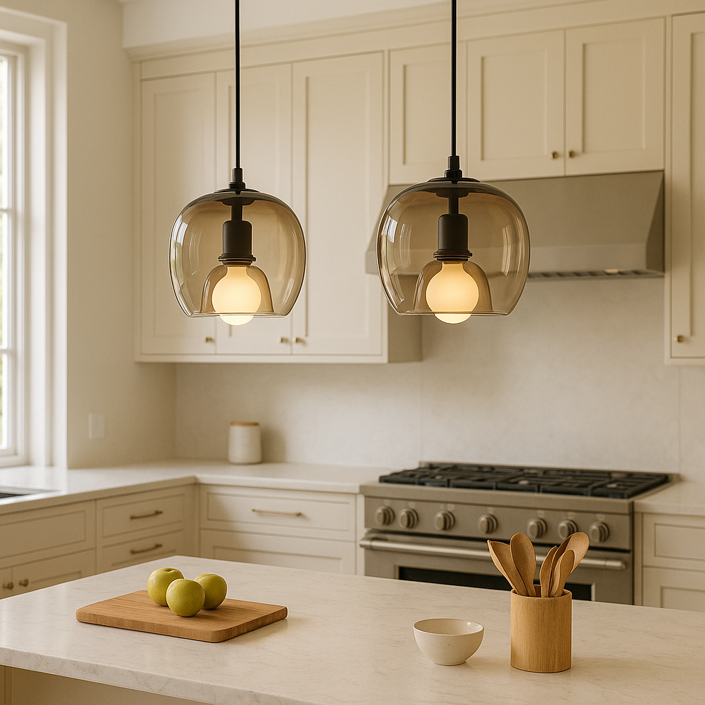 LumaNest-glaspendel, kompatibel med LED- og Edison-pærer, 3 overfladebehandlinger
