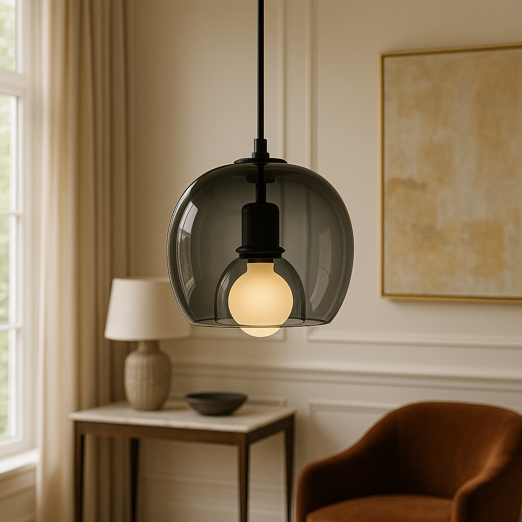 LumaNest-glaspendel, kompatibel med LED- og Edison-pærer, 3 overfladebehandlinger