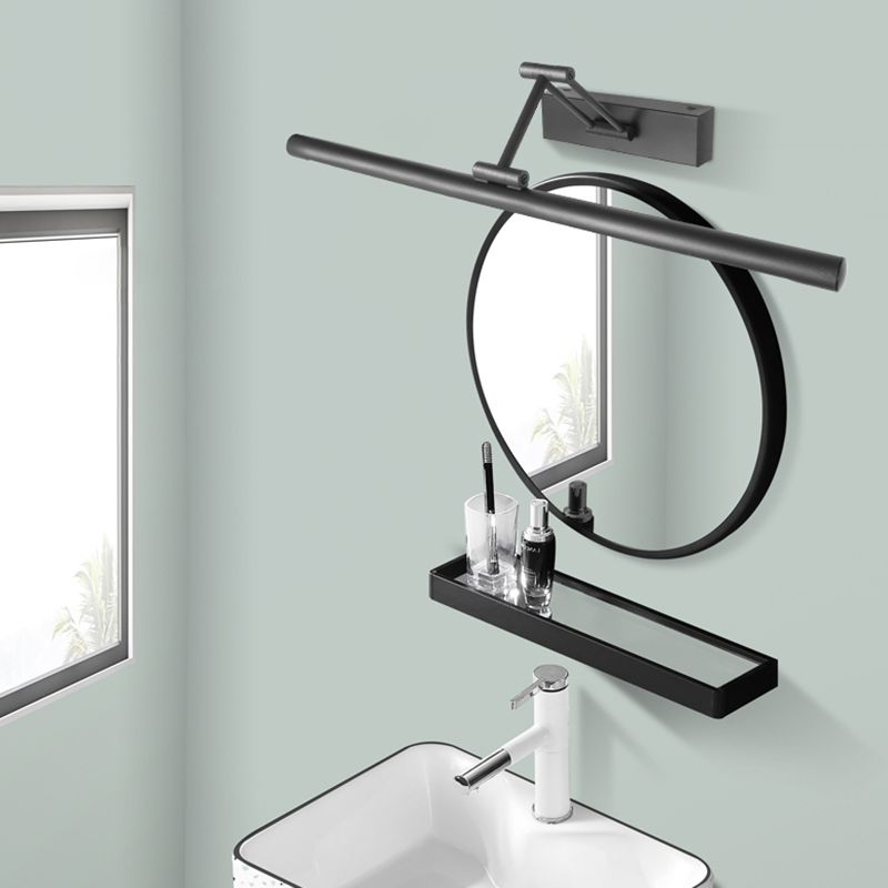 Luz LED ajustável para toucador NoirGlow, preto mate, braço inclinável